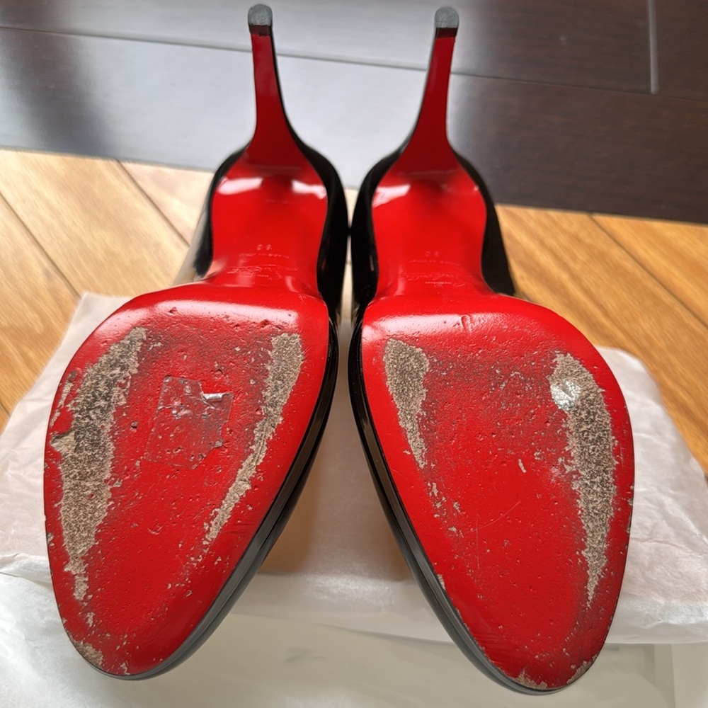 Christian Louboutin Simple Pump black 100mm heel Patent calf size 38 EUC - Picture 5 of 7